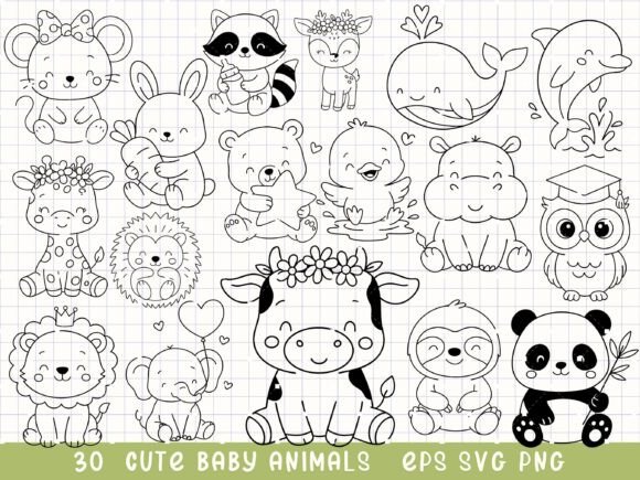 Download Baby Animal Svg, Cute Animal Clipart - Svg Collection