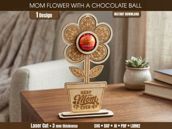 Download Mothers Day Chocolate Flower Holder SVG - Svg Collection