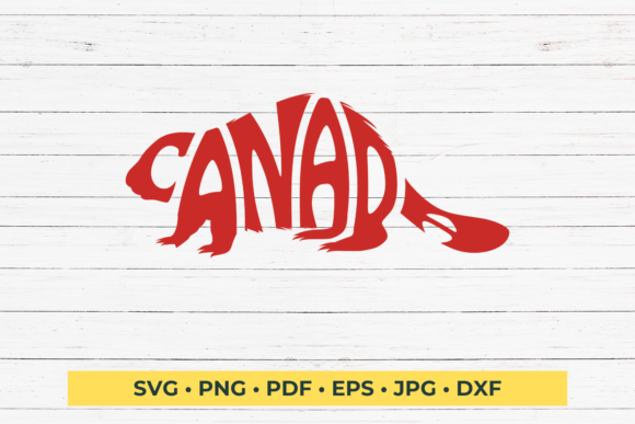 Download Canada Word Art in Beaver Shape SVG Cut - Svg Collection