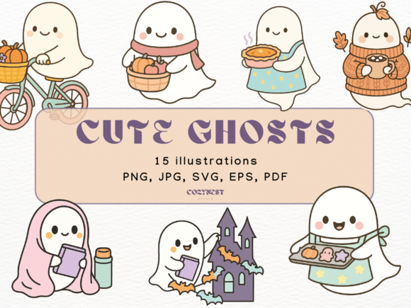 Download Cute Halloween Spooky Ghost Cliparts SVG - Svg Collection
