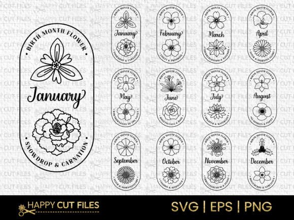 Download Birth Flower Svg Bundle Boho Clip Art - Svg Collection