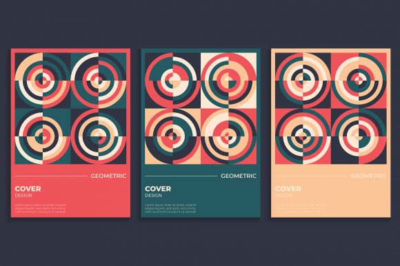 Download Geometric Cover Design in Retro Style - Geometric Collection