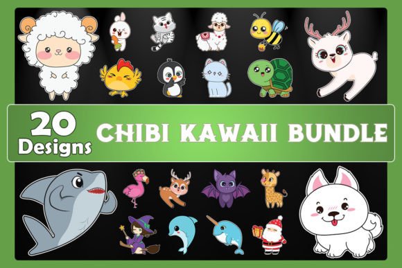 Download Chibi Kawaii Bundle SVG 20 Designs - Svg Collection