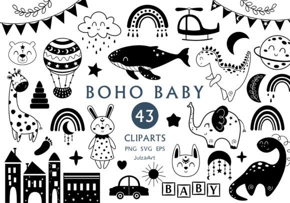 Download Boho Baby Svg, Black Bohemian Clipart - Svg Collection