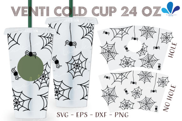 Download Spider Web Halloween Venti Cup Wrap SVG - Svg Collection