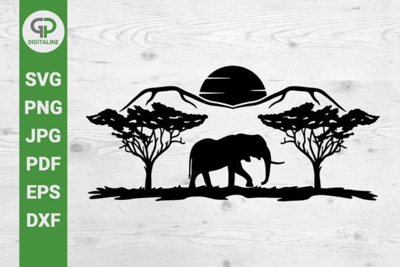 Download Desert Elephant and Sunset in Africa SVG - Svg Collection